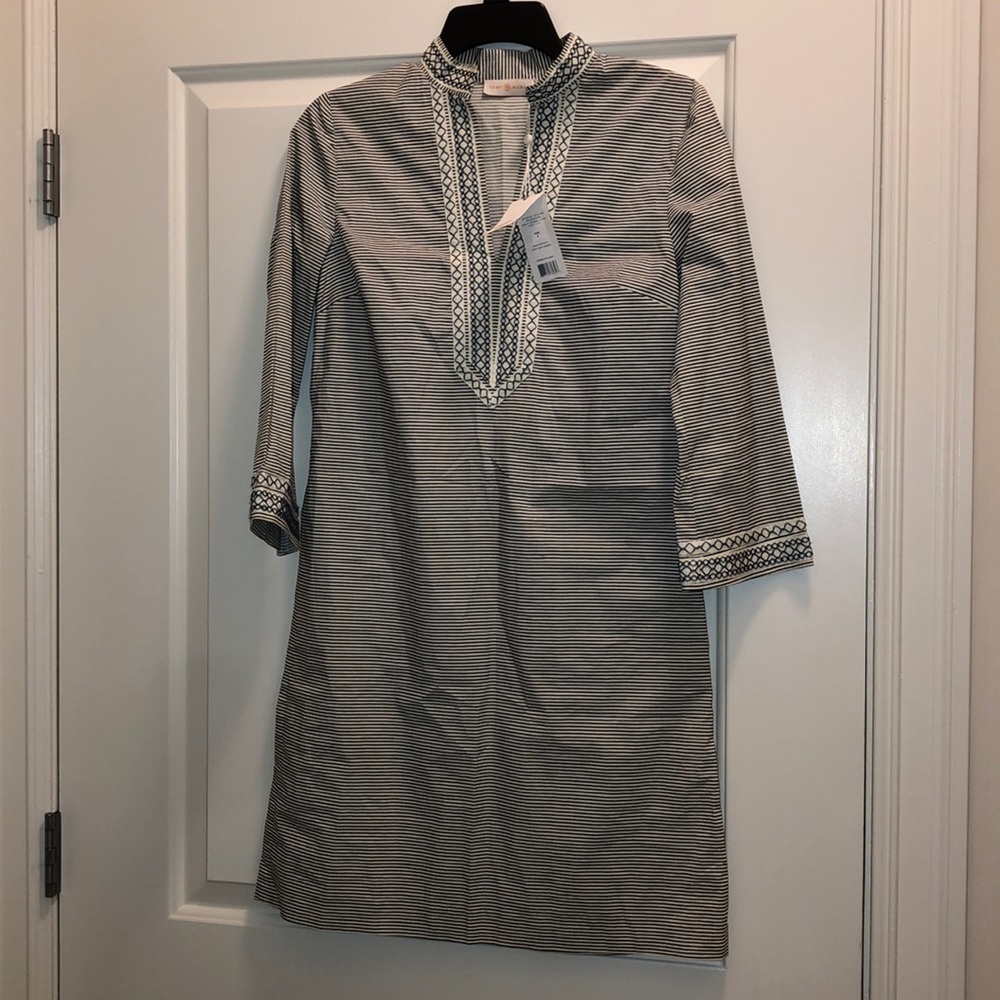 NWT Tory Burch Skinny Stripe Navy Dress Size 2
